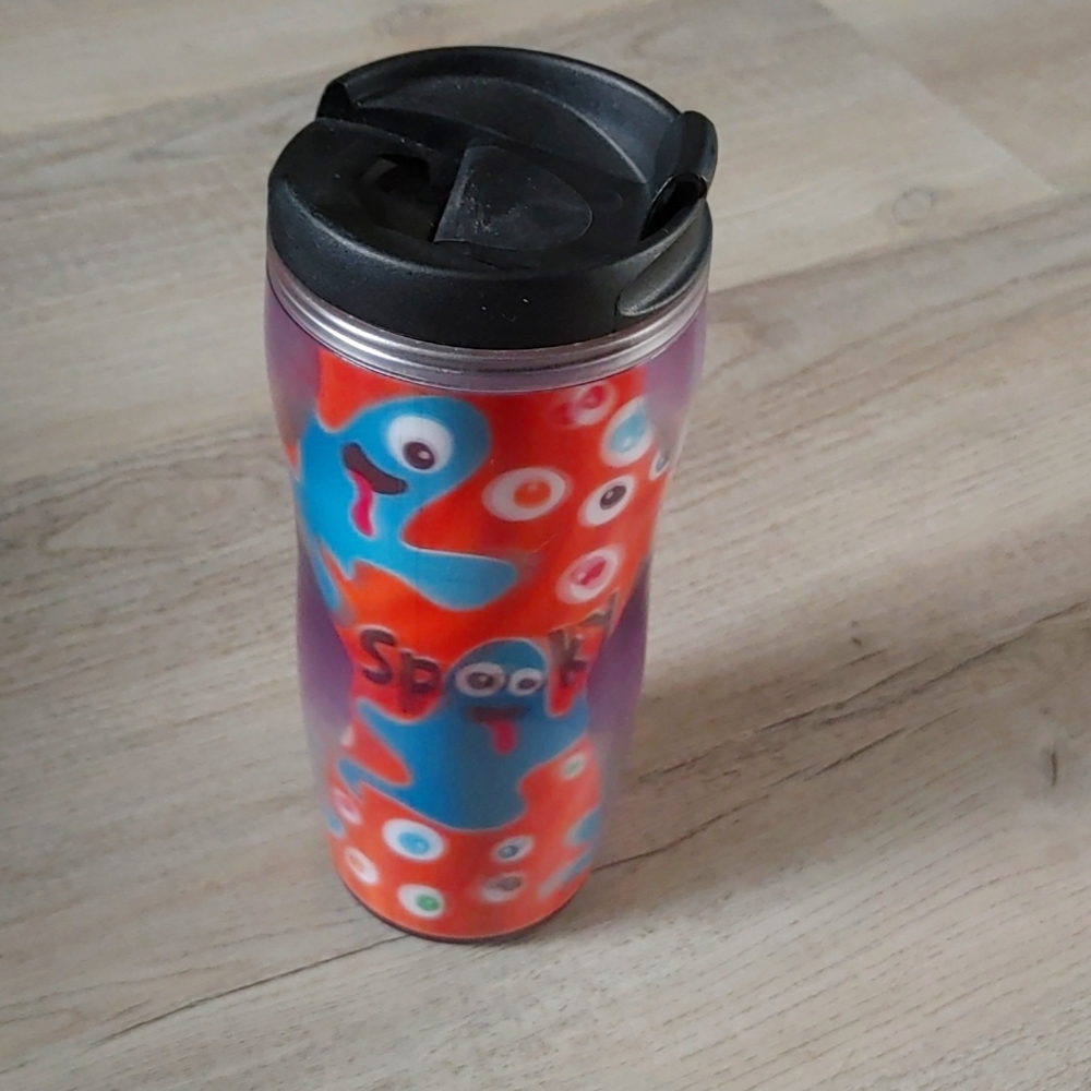 Starbucks Coffee Halloween Spooky Iridescent Blue Ghosts Googly Eyes 15oz Tumble